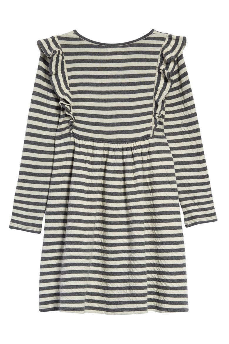 Kids' Stripe Long Sleeve Knit Dress, Alternate, color, IVORY DOVE- GREY STRIPE