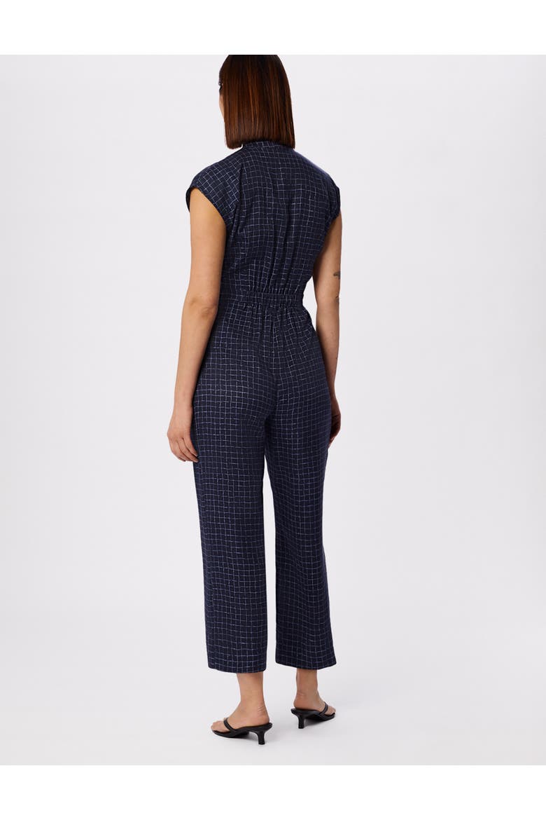 Grid Print Sleeveless Jumpsuit, Alternate, color, Blu/Multi