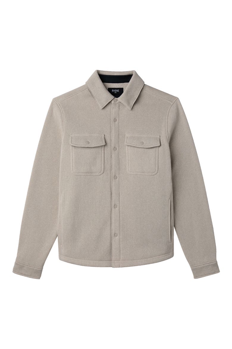 Fleece Shacket, Alternate, color, BONE