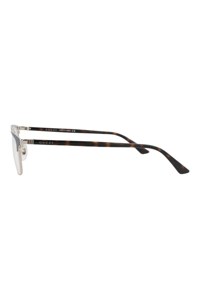 53mm Half Rim Optical Glasses, Alternate, color, BLUE HAVANA TRANSPARENT