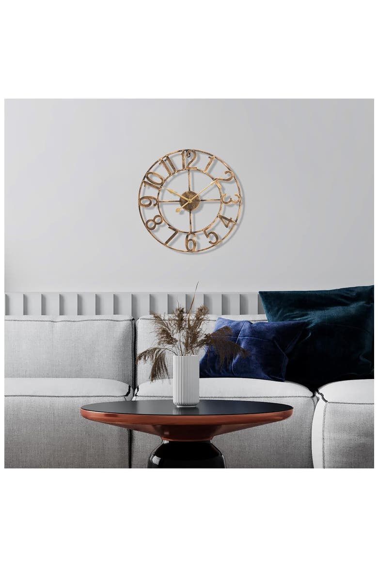 16-Inch Numeral Wall Clock, Alternate, color, BRONZE