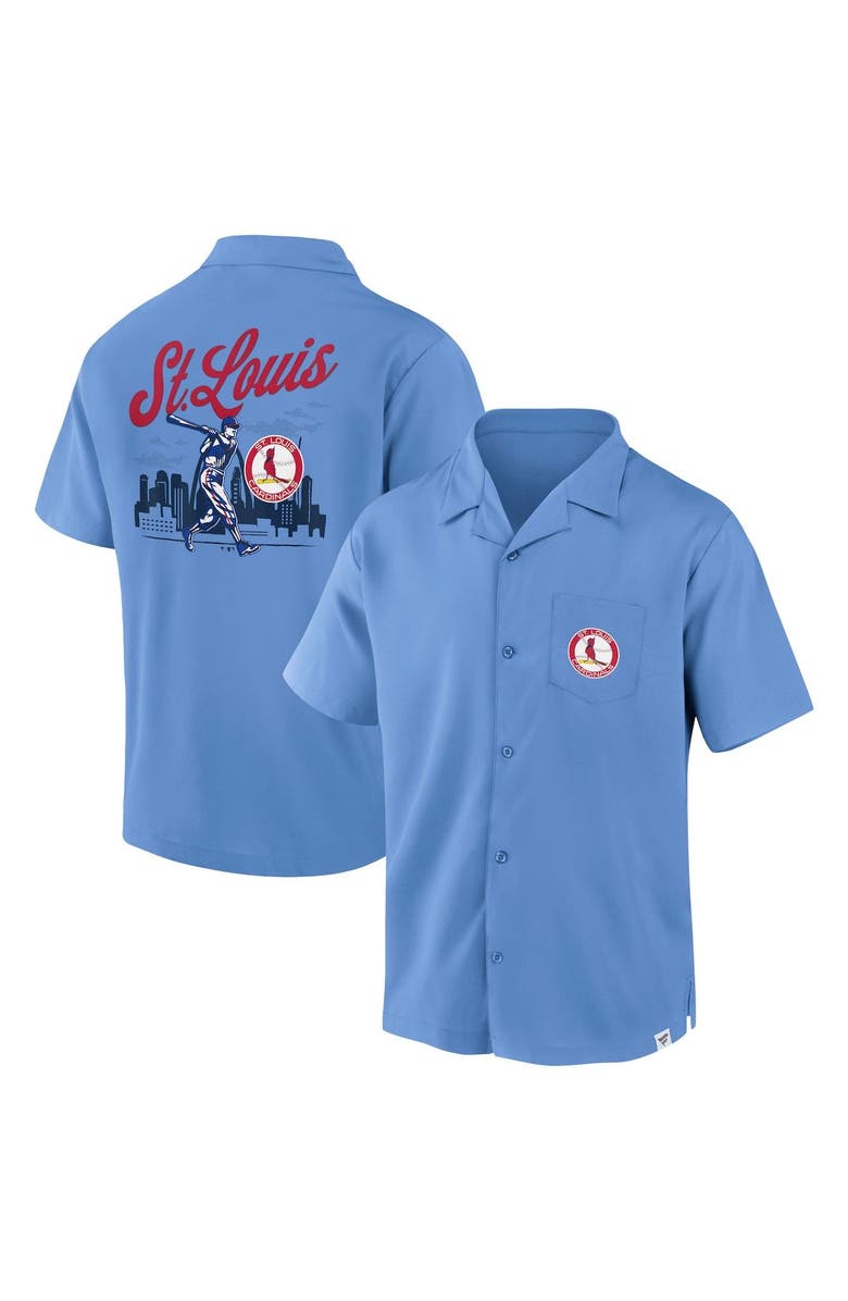 FANATICS Men's Fanatics Branded Light Blue St. Louis Cardinals Proven Winner Camp Button-Up Shirt, Main, color,