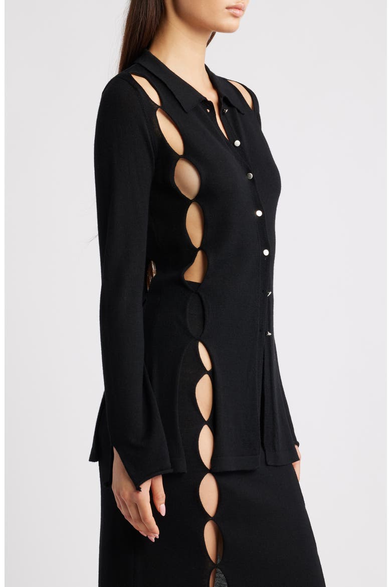 River Wool Tunic Cardigan, Alternate, color, BLACK