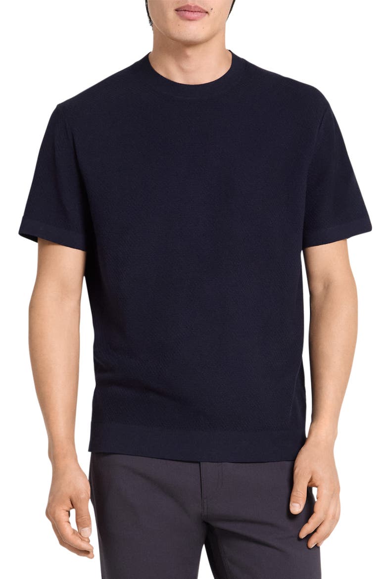 Soris Waffle Crewneck T-Shirt, Main, color, BALTIC