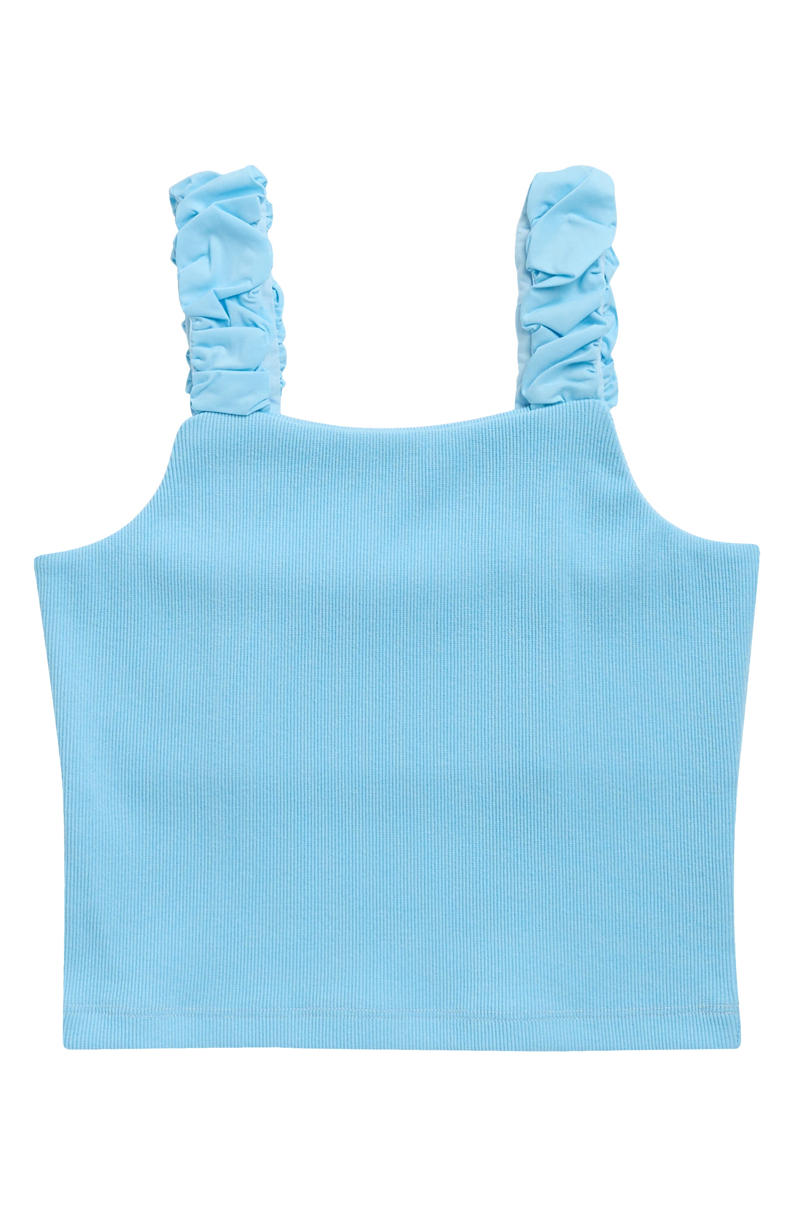 Tractr Ruffle Strap Rib Tank