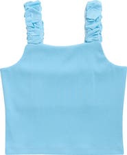 Tractr Ruffle Strap Rib Tank