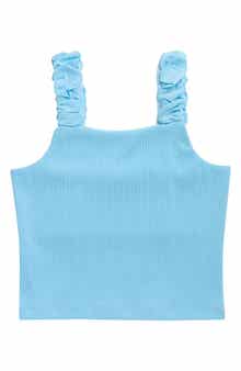 Tractr Ruffle Strap Rib Tank