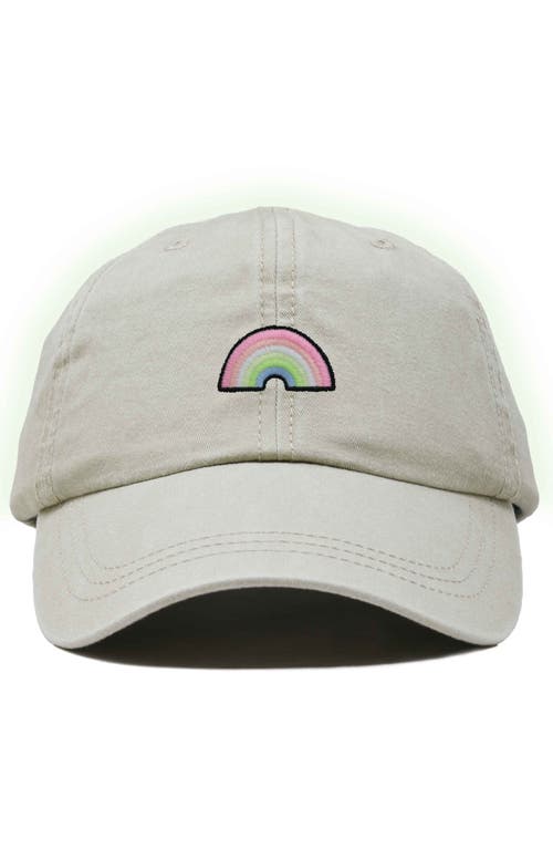 Dalix Rainbow Hat In Washed Stone White