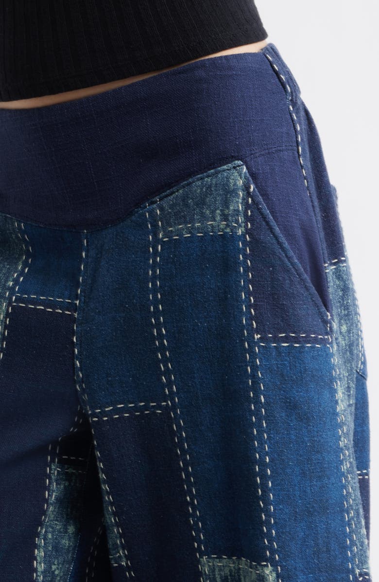 Free People Patches Wide Leg Jeans, Alternate, color, Indigo Patchwork