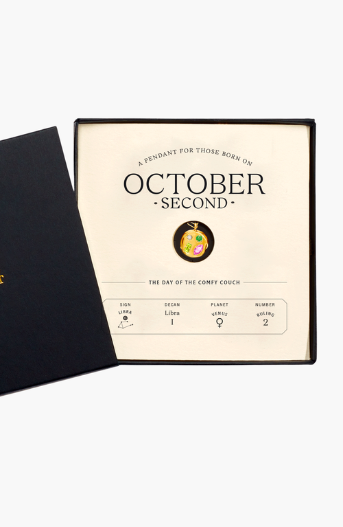 Birthdate Co. The October Birthdate Gold Pendant In October 2nd - Gold