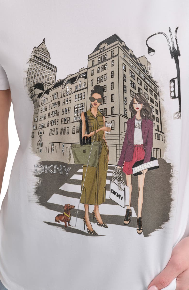 DKNY 5th Avenue Graphic T-Shirt, Alternate, color, White