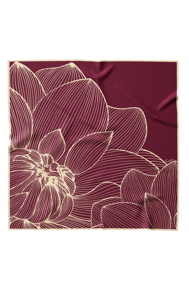 Elizabetta Fior di Loto - Silk Bandana, Main, color, Burgundy