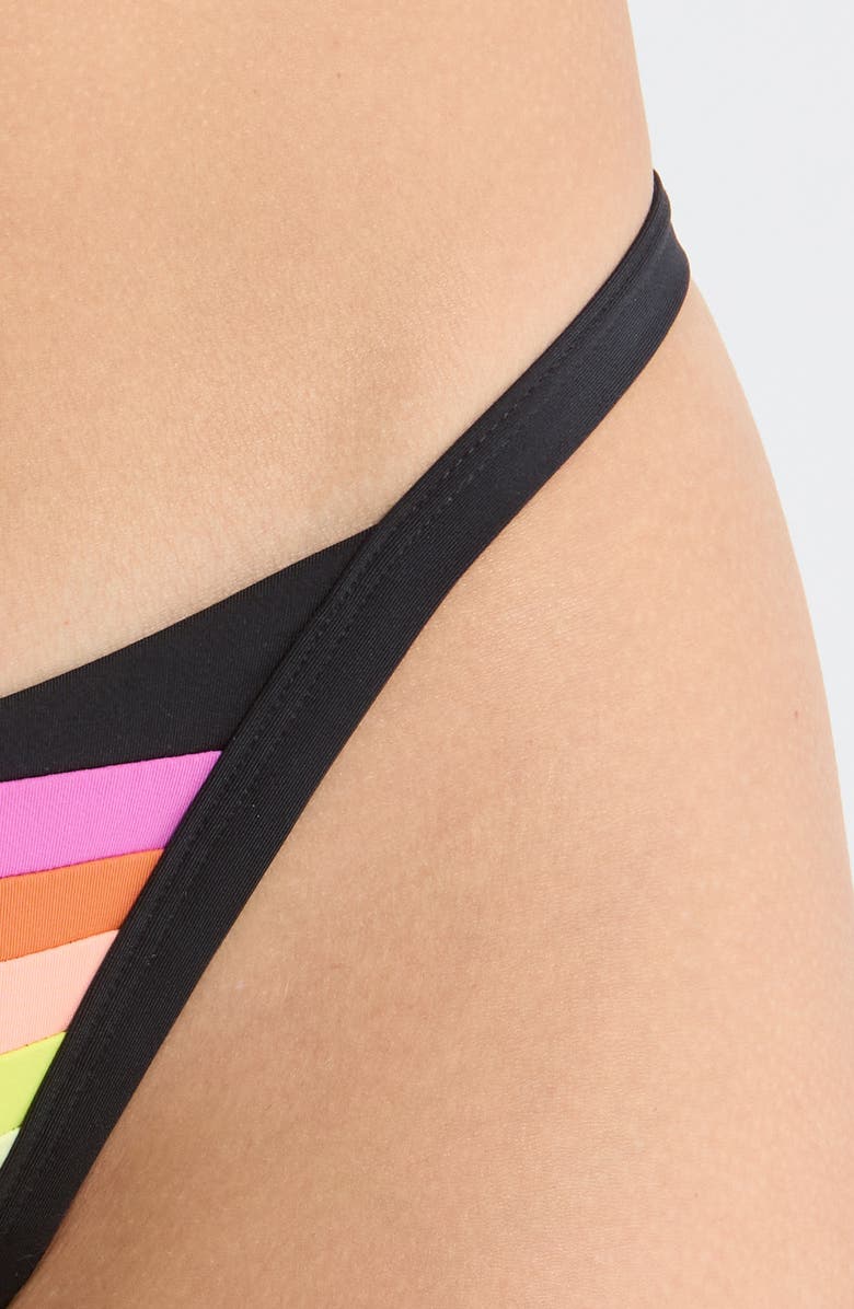 Rip Curl Surf Stripe Cheeky Bikini Bottoms, Alternate, color, Black