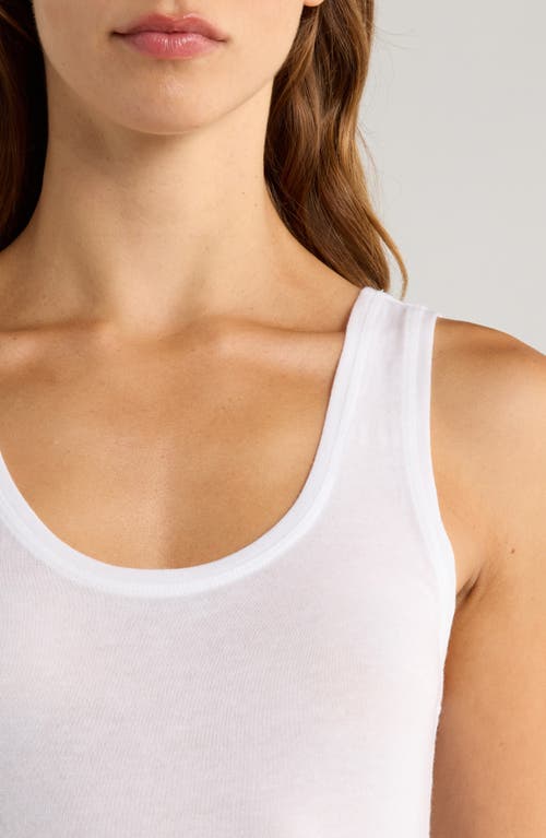 Nordstrom Luxe Layering Cotton Blend Tank Top In White