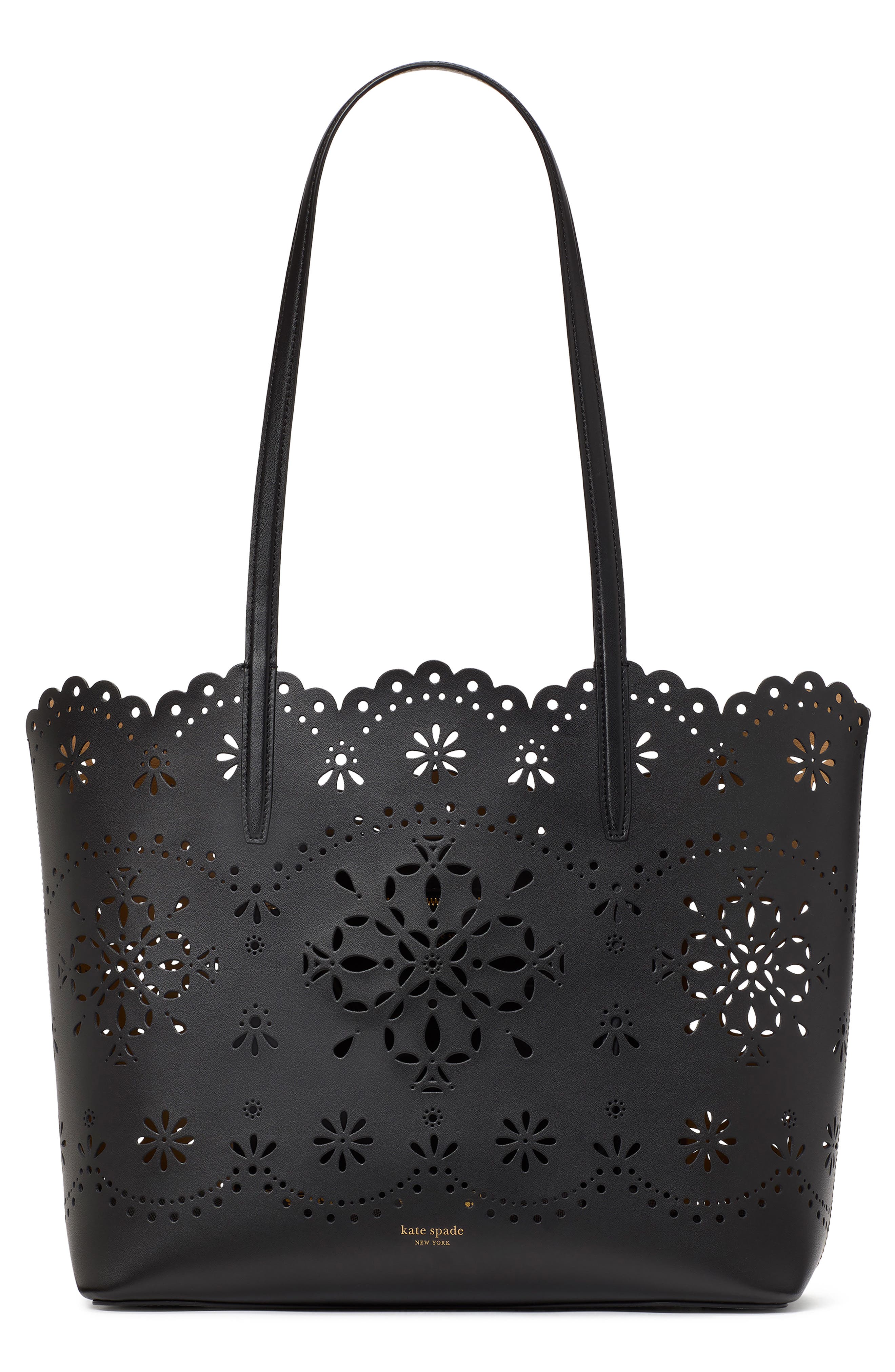 Kate Spade New York do it all spade floral perforated leather tote, Main, color, 