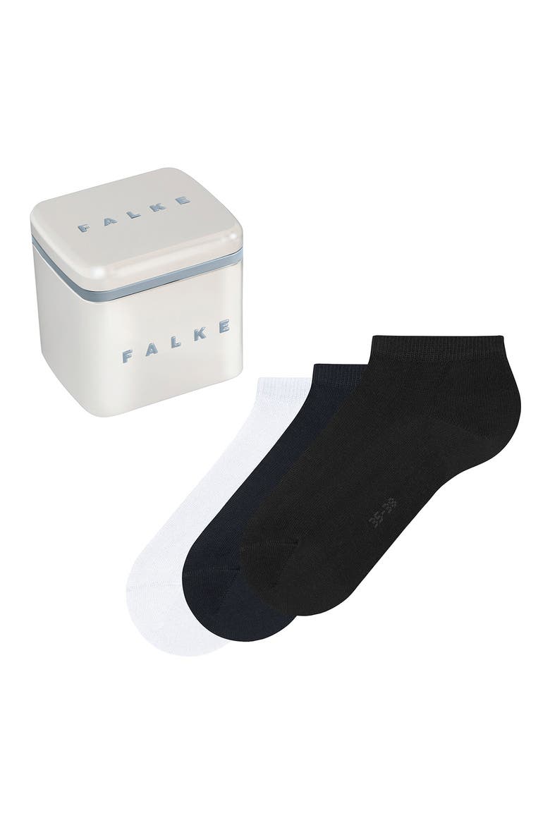 Happy Assorted 3-Pack Sneaker Socks, Main, color, WHITE/ BLACK/ DARK NAVY
