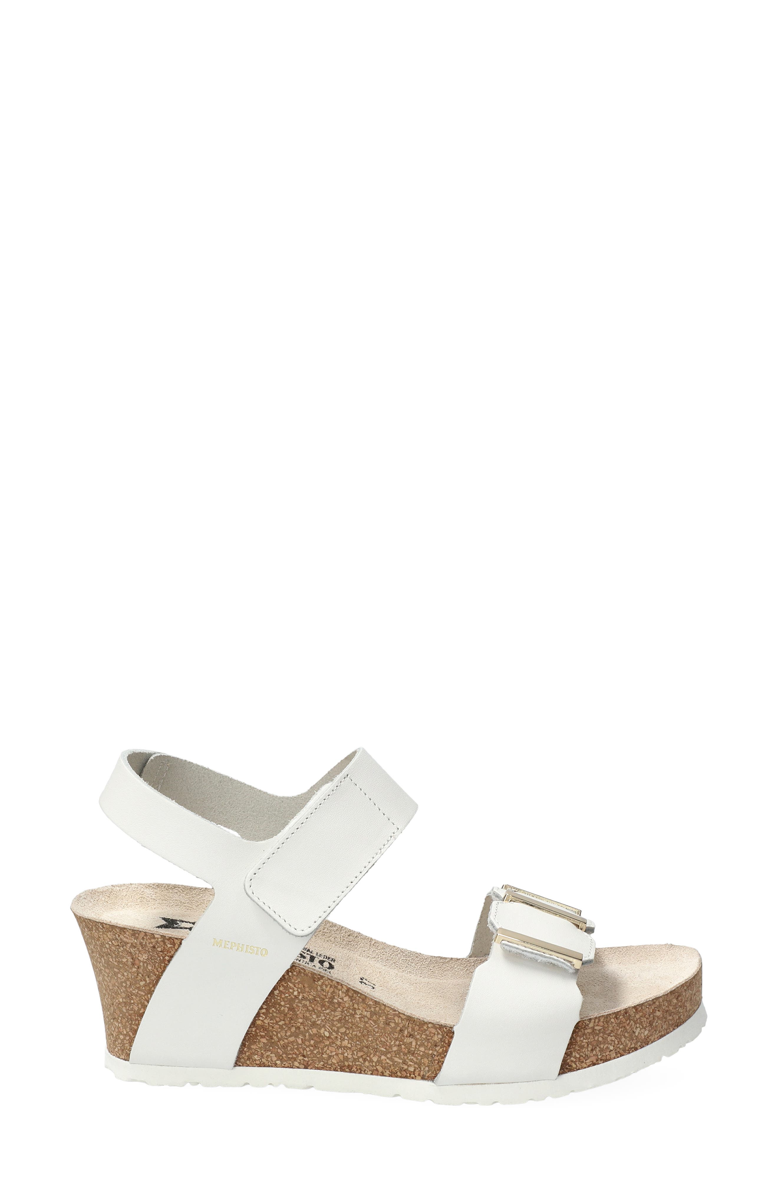 Mephisto Leonore Ankle Strap Sandal, Alternate, color, White