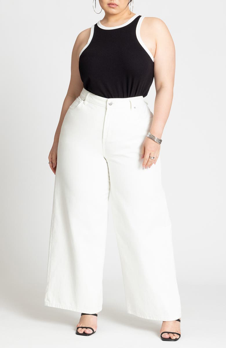 ELOQUII Rib Knit Racerback Tank Top, Alternate, color, 