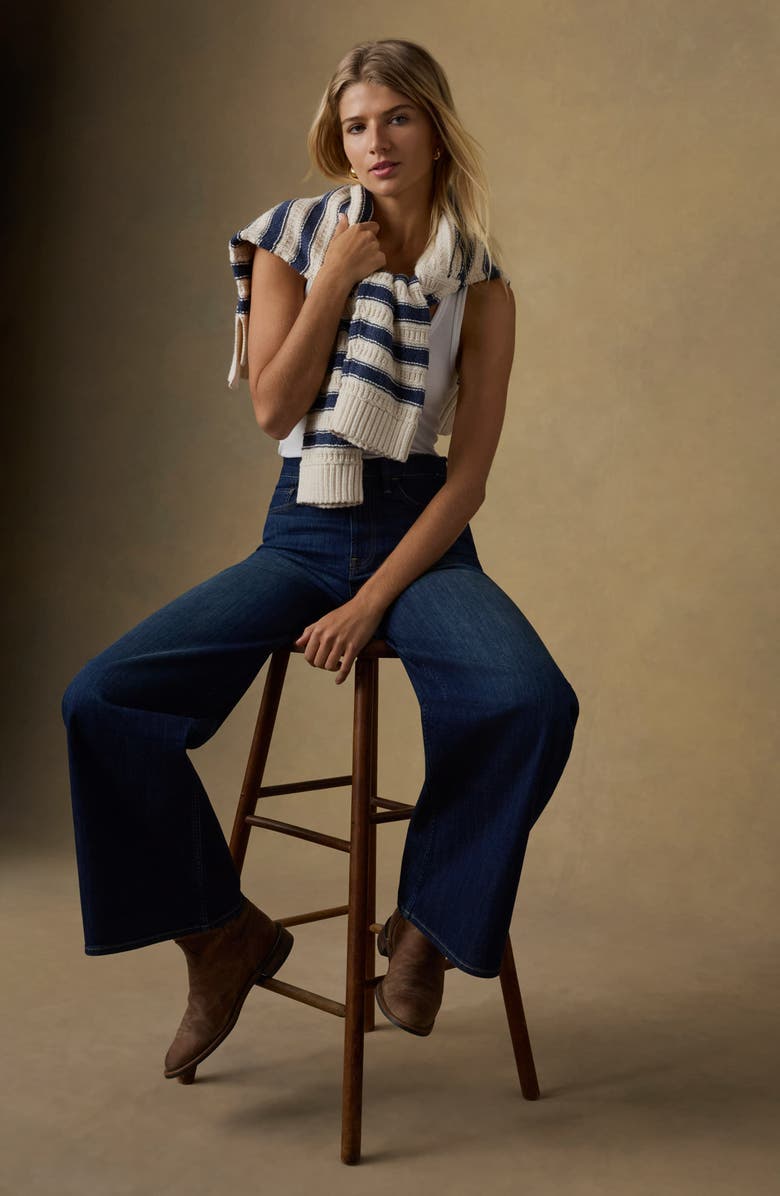 Faherty Saturday Wide Leg Jeans, Alternate, color, Dark Sea Wash