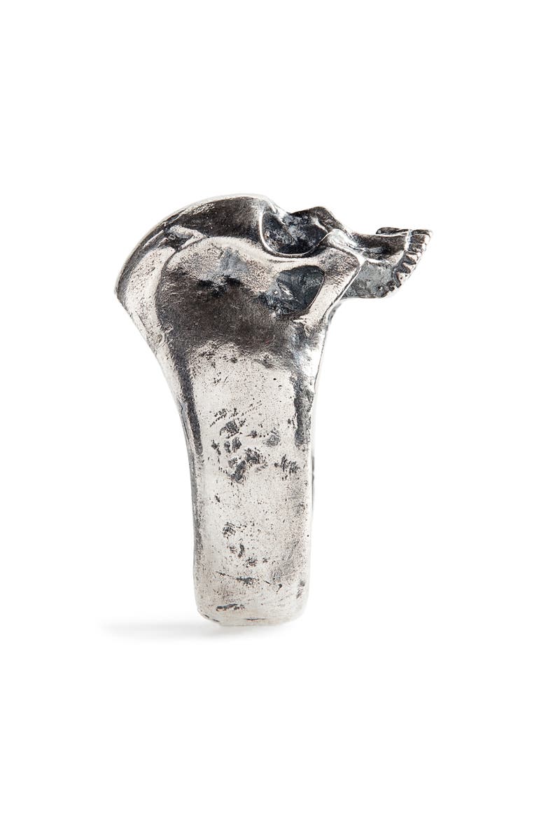 Skull Ring, Alternate, color, METALLIC SILVER