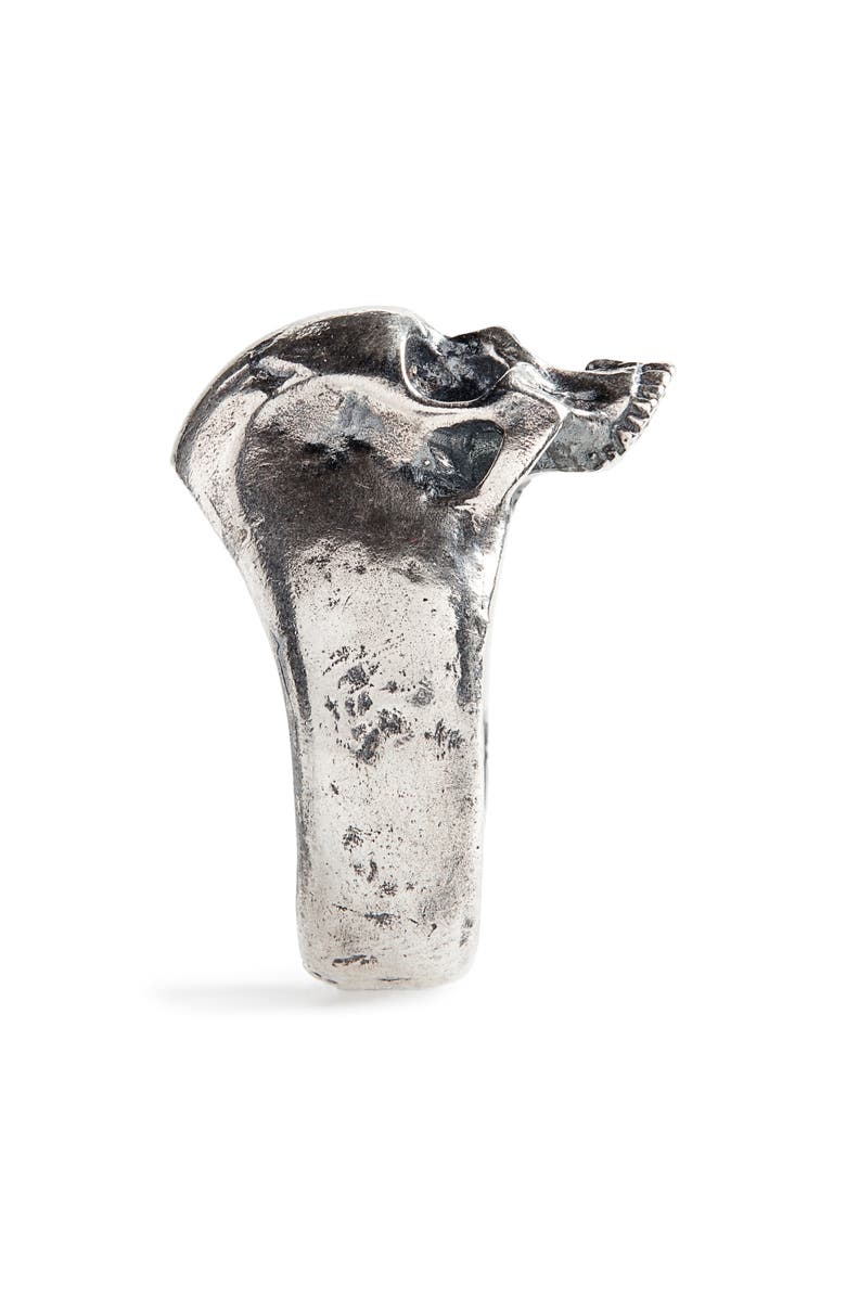 John Varvatos Skull Ring, Alternate, color, Metallic Silver