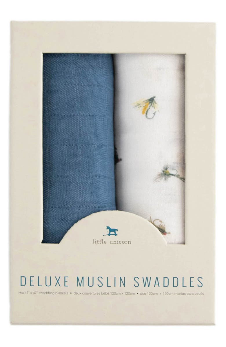 little unicorn 2-Pack Deluxe Muslin Swaddles, Alternate, color,