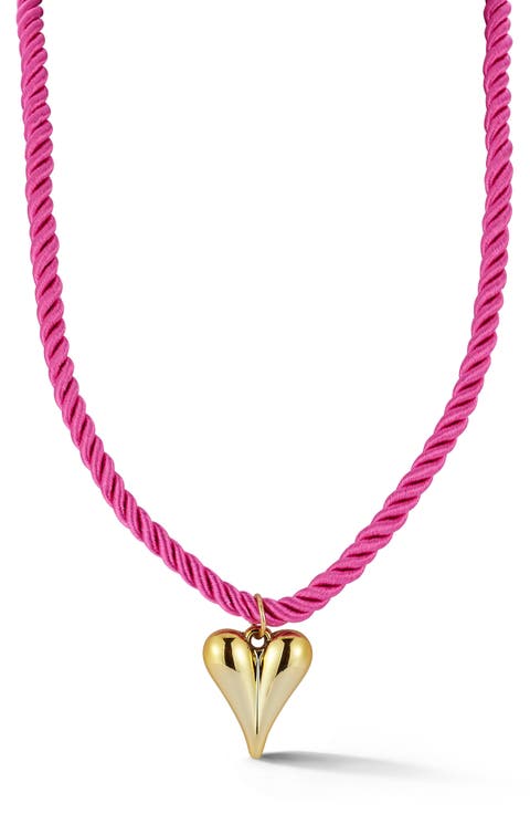 Heart Pendant Cord Necklace