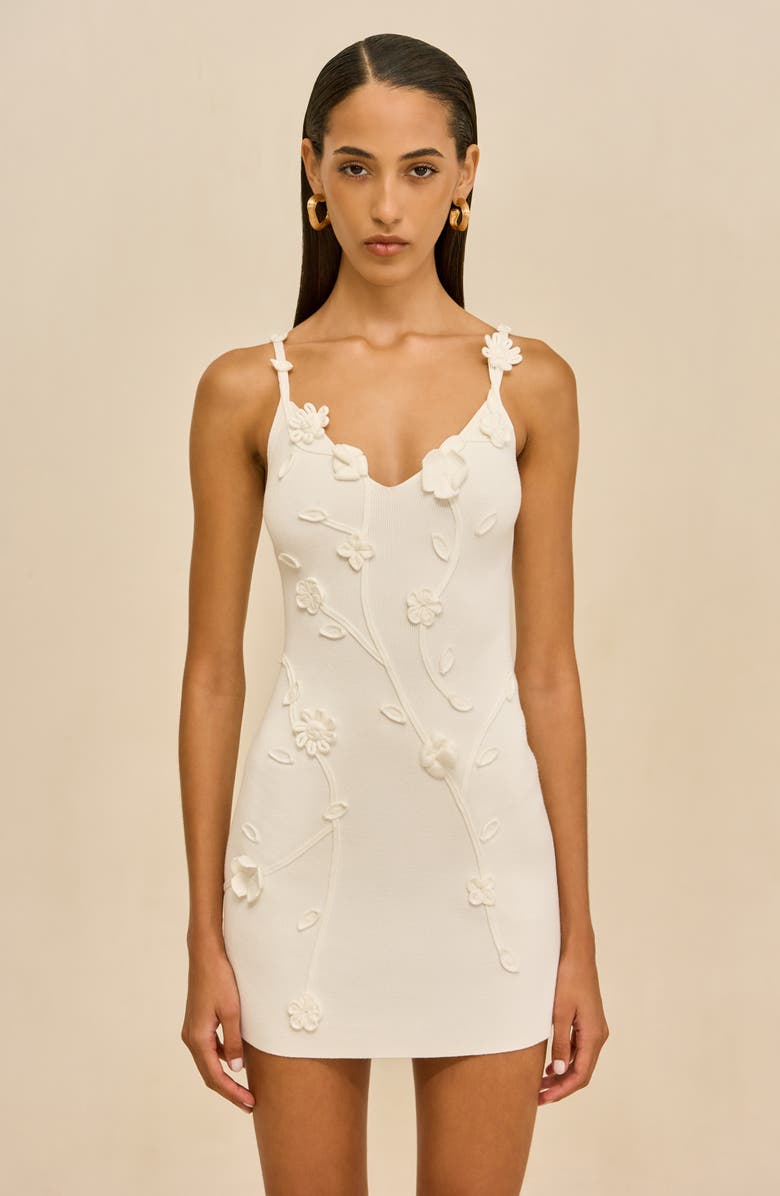 Cult Gaia Flora Appliqué Minidress, Alternate, color,