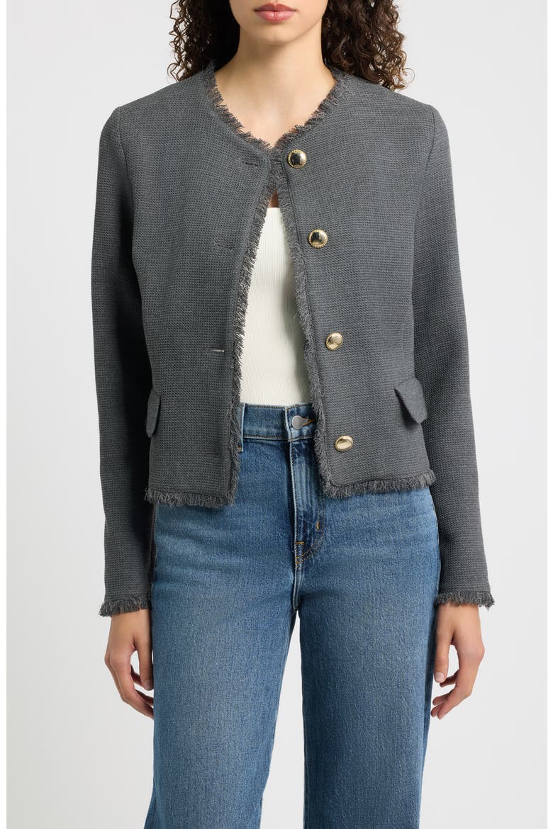 Frayed Edge Jacket, Main, color, SLATE GREY