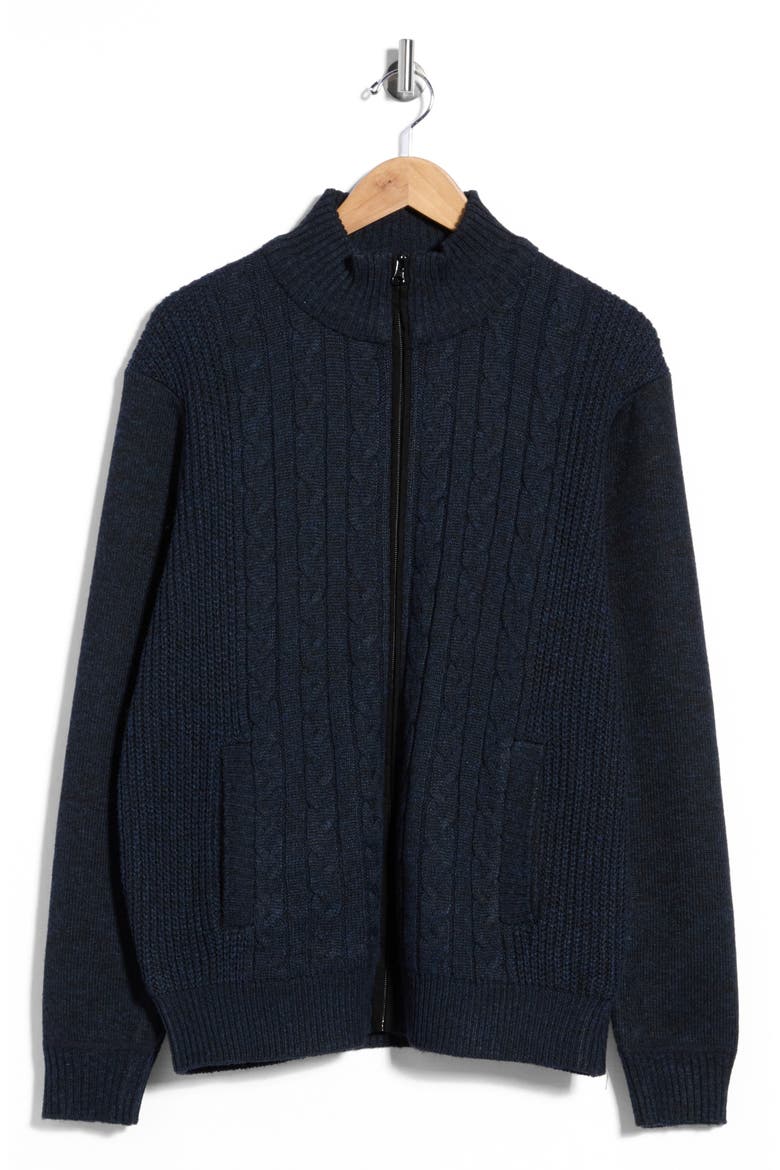 Full Zip Sweater, Main, color, NAVY