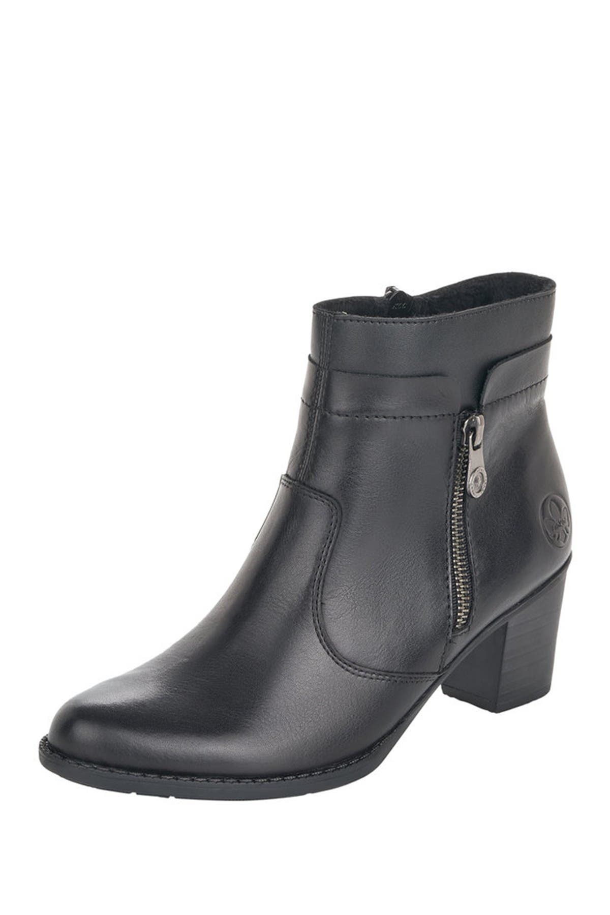 Rieker Ivonne Leather Block Heel Boot, Main, color, 