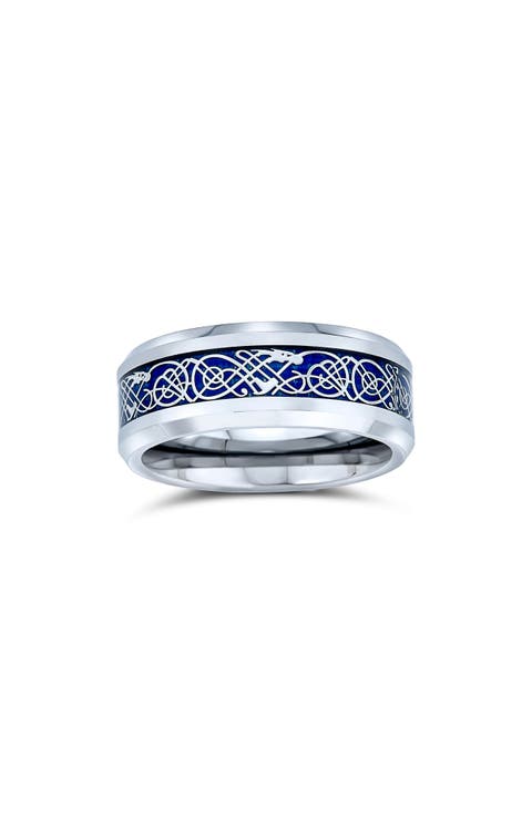 Men's Celtic Dragon Titanium Band Ring