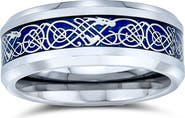 BLING JEWELRY Men's Celtic Dragon Titanium Band Ring