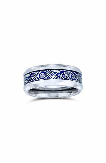 BLING JEWELRY Men's Celtic Dragon Titanium Band Ring