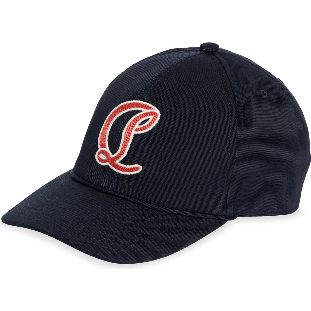 Christian Louboutin Mooncrest Ivy Embroidered Monogram Canvas Baseball Cap