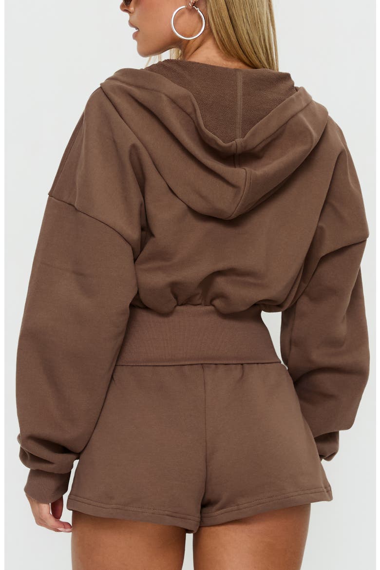 Daytime Blouson Crop Hoodie, Alternate, color, COCOA