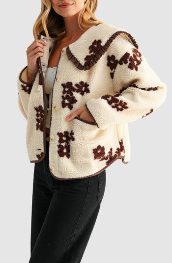 Floral High Pile Fleece Jacket
