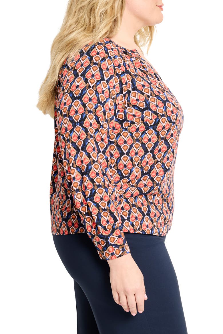 Harvest Ikat V-Neck Top, Alternate, color, RED MULTI