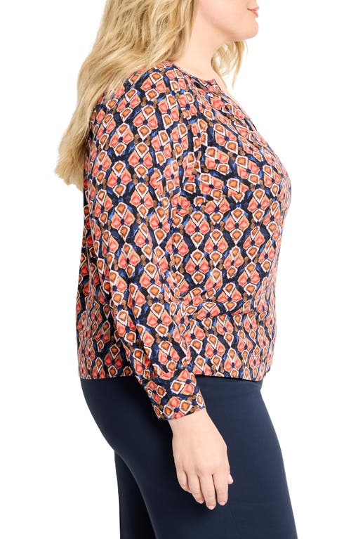 Nic + Zoe Nic+zoe Harvest Ikat V-neck Top In Multi