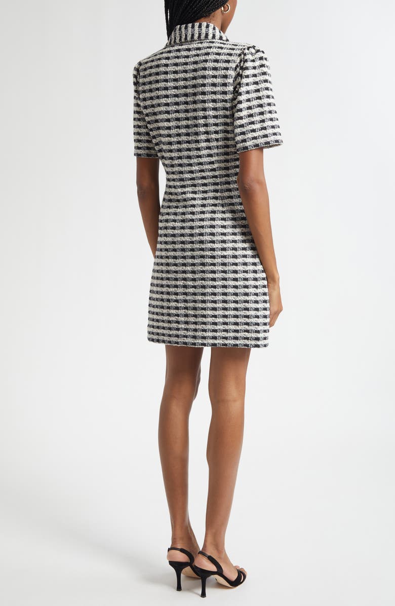 Ramy Brook Marcella Metallic Bouclé Minidress, Alternate, color, Black Gingham