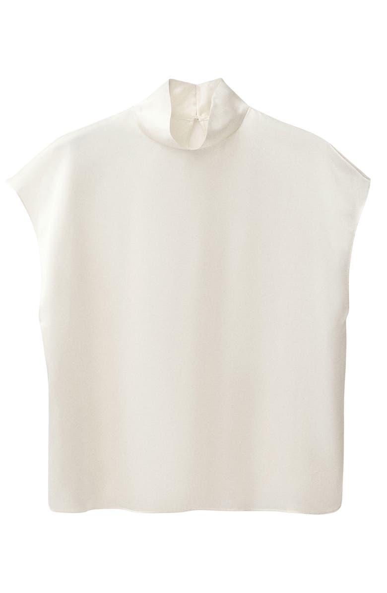 MANGO Mock Neck Silk Satin Top, Alternate, color, 
