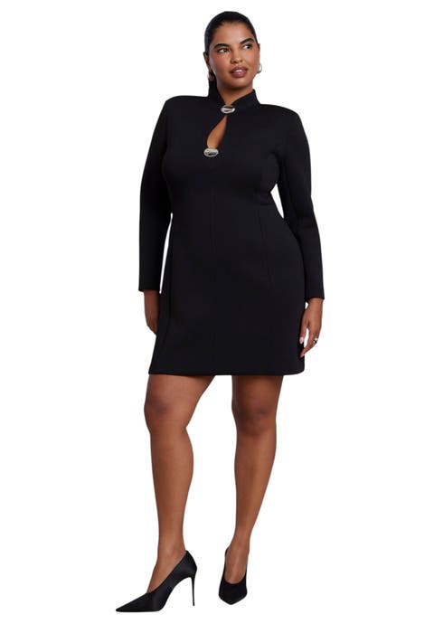 Hardware Detail Structured Mini Dress (plus)