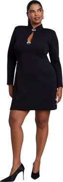 ELOQUII Hardware Detail Structured Mini Dress (plus)