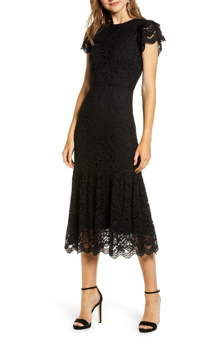 Rachel Parcell Lace Midi Dress, Main, color, 