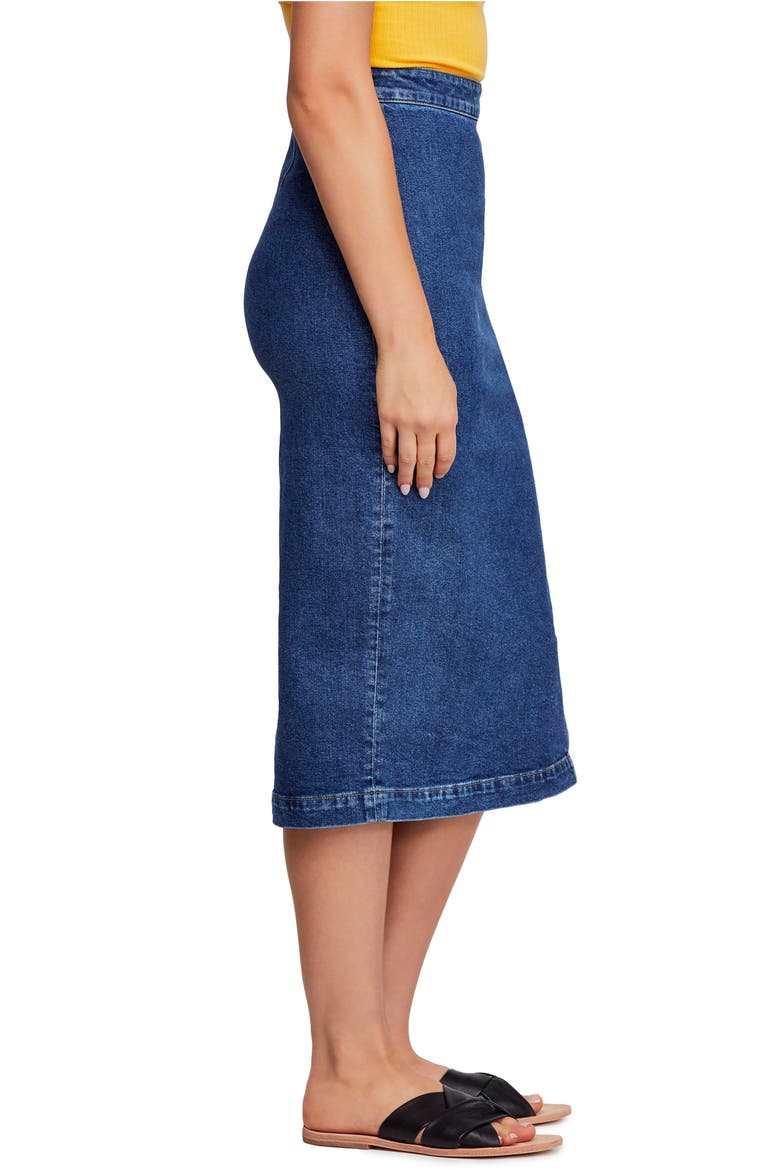 Jasmine Button Midi Skirt, Alternate, color, DENIM BLUE