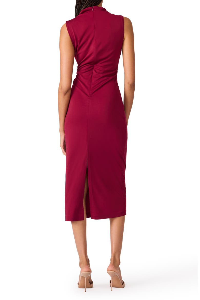 Mo Funnel Neck Matte Jersey Dress, Alternate, color, BEET RED