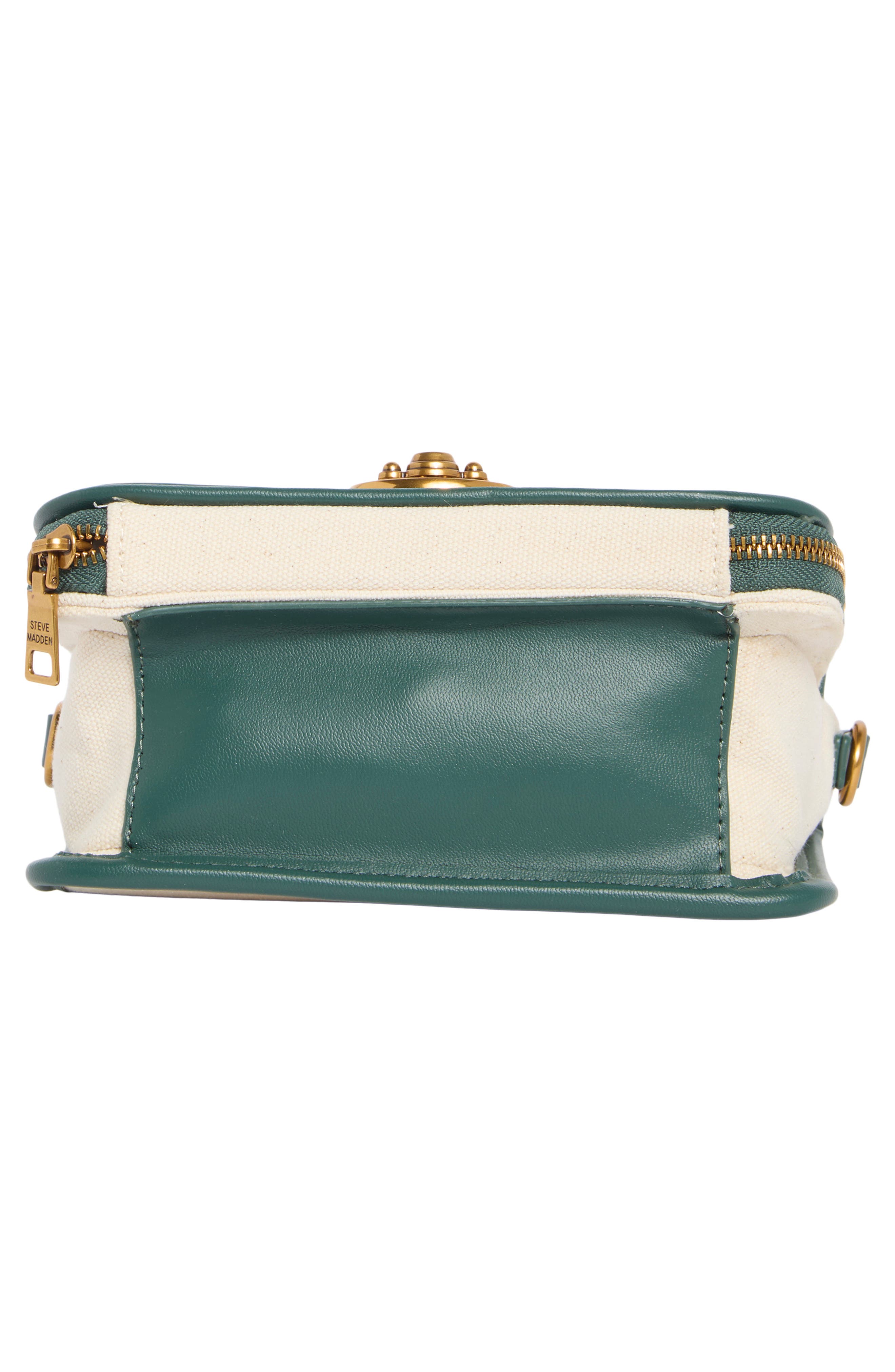 Steve Madden Brinley Canvas Crossbody Bag, Alternate, color, Canvas/ Military Green/ Navy