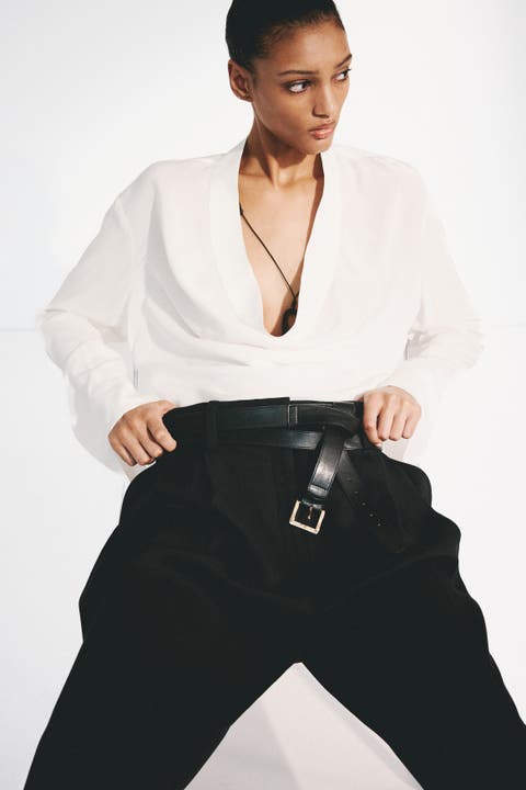 Cowl-neck Blouse