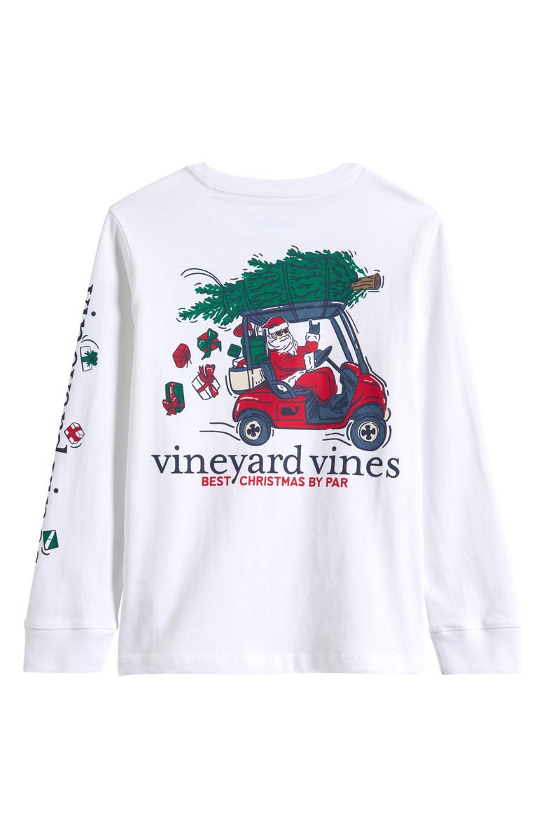 vineyard vines Kids' Best Christmas by Par Long Sleeve Graphic T-Shirt, Alternate, color, White Cap