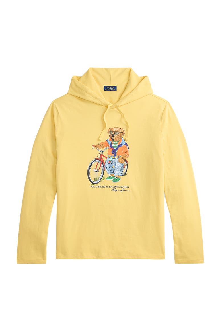 Big & Tall Summer Bear Hoodie, Alternate, color, CORN YELLOW